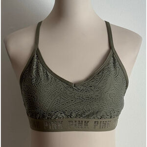 Women's PINK Sport Green Lace Racerback Sports Bra M